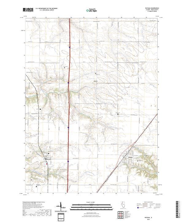 US Topo 7.5-minute map for Wataga IL