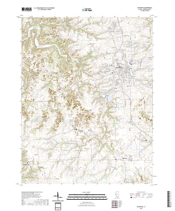 US Topo 7.5-minute map for Waterloo IL