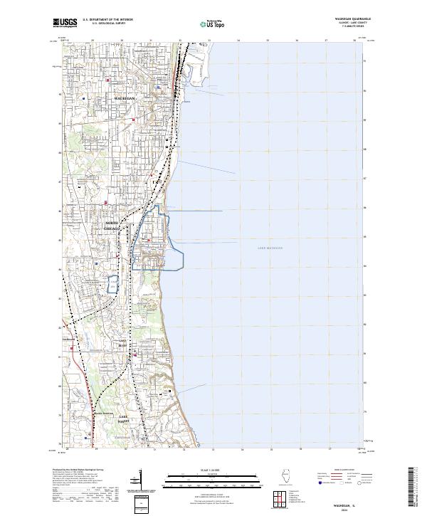 US Topo 7.5-minute map for Waukegan IL