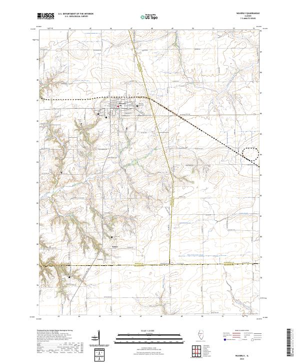 US Topo 7.5-minute map for Waverly IL