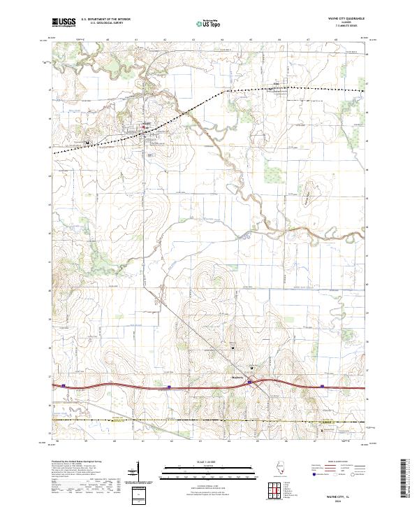 US Topo 7.5-minute map for Wayne City IL
