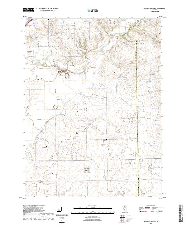US Topo 7.5-minute map for Waynesville West IL