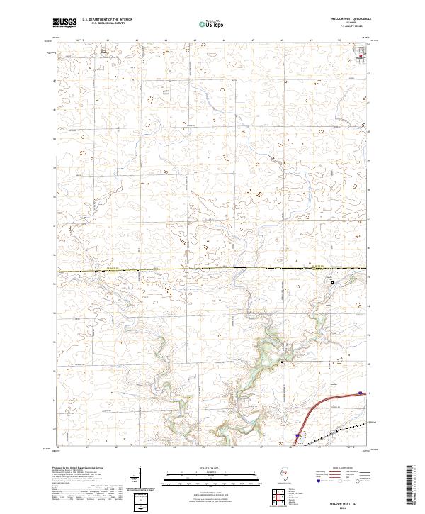 US Topo 7.5-minute map for Weldon West IL