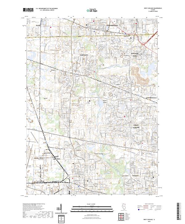 US Topo 7.5-minute map for West Chicago IL