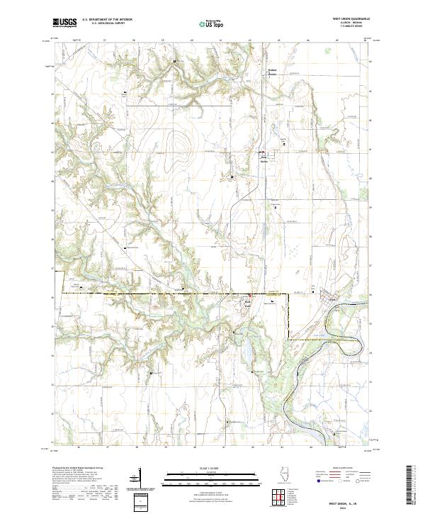 US Topo 7.5-minute map for West Union ILIN