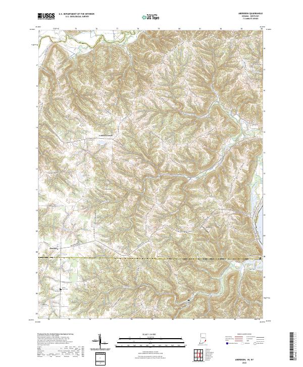 US Topo 7.5-minute map for Aberdeen INKY – American Map Store