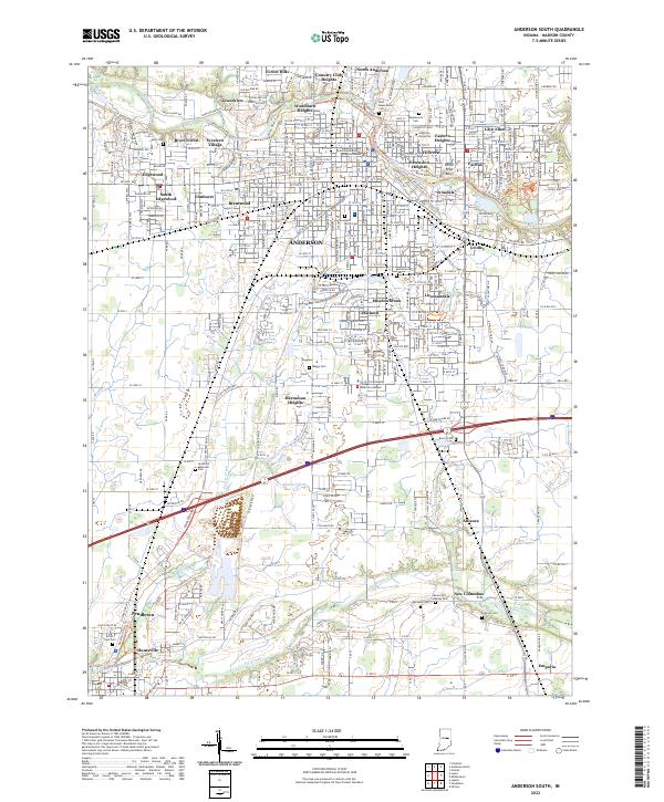 US Topo 7.5-minute map for Anderson South IN