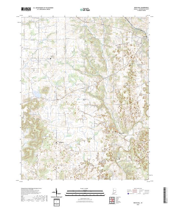 US Topo 7.5-minute map for Becks Mill IN