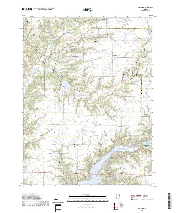 US Topo 7.5-minute map for Bellmore IN