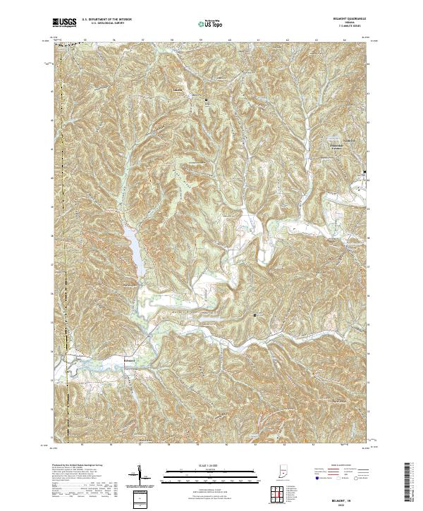 US Topo 7.5-minute map for Belmont IN