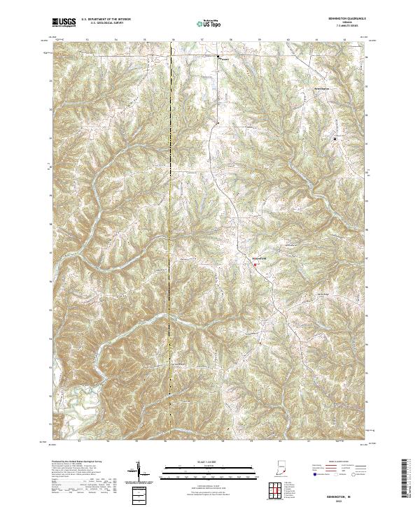 US Topo 7.5-minute map for Bennington IN