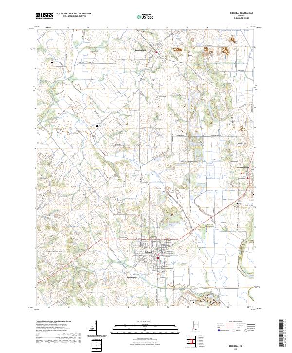 US Topo 7.5-minute map for Bicknell IN