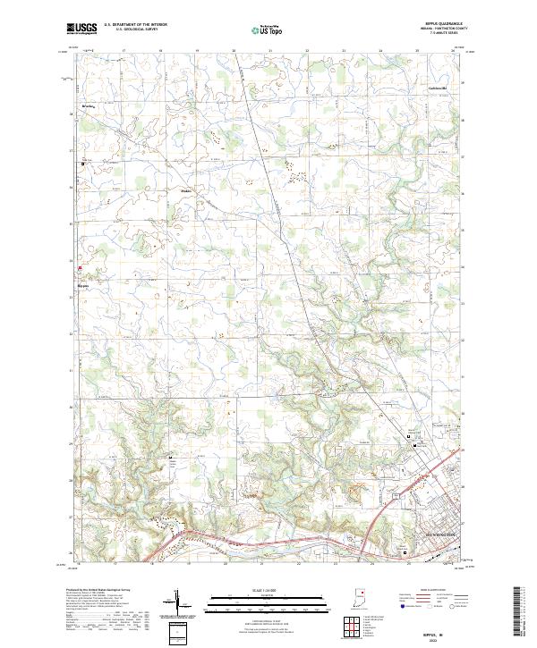 US Topo 7.5-minute map for Bippus IN