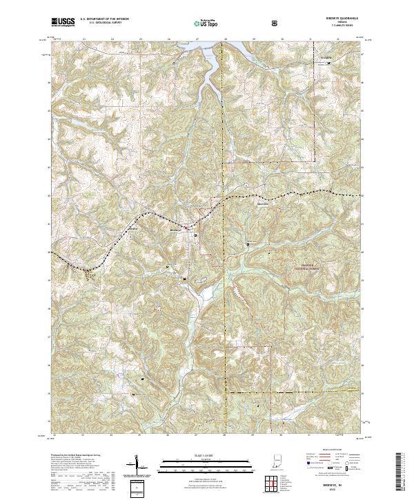 US Topo 7.5-minute map for Birdseye IN