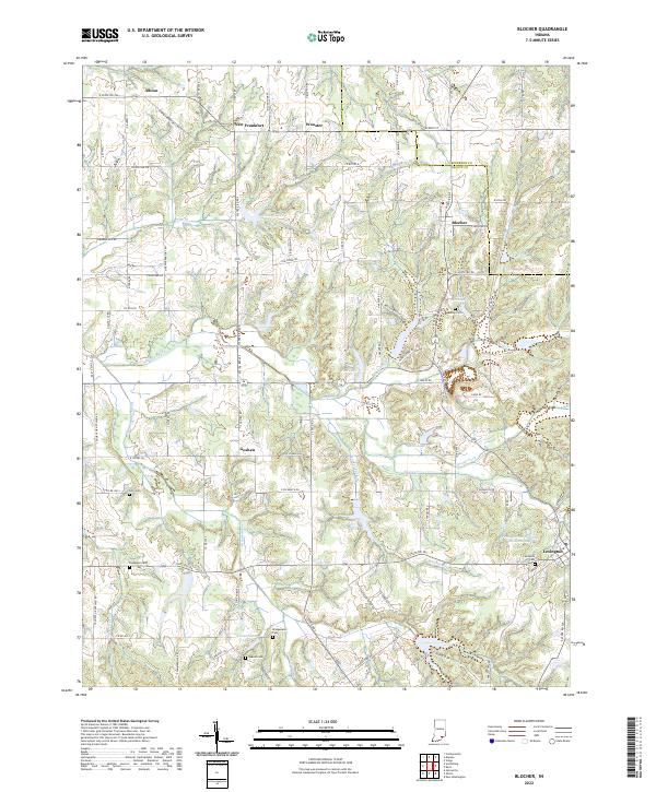 US Topo 7.5-minute map for Blocher IN