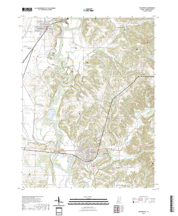 US Topo 7.5-minute map for Bloomfield IN