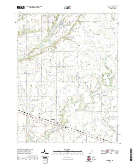 US Topo 7.5-minute map for Carthage IN – American Map Store