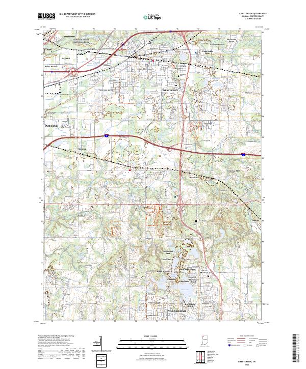 US Topo 7.5-minute map for Chesterton IN – American Map Store
