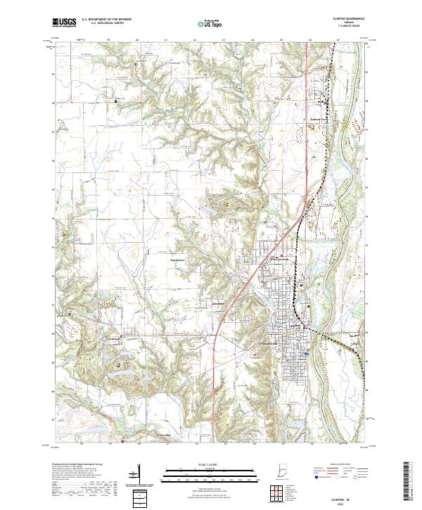 US Topo 7.5-minute map for Clinton IN – American Map Store