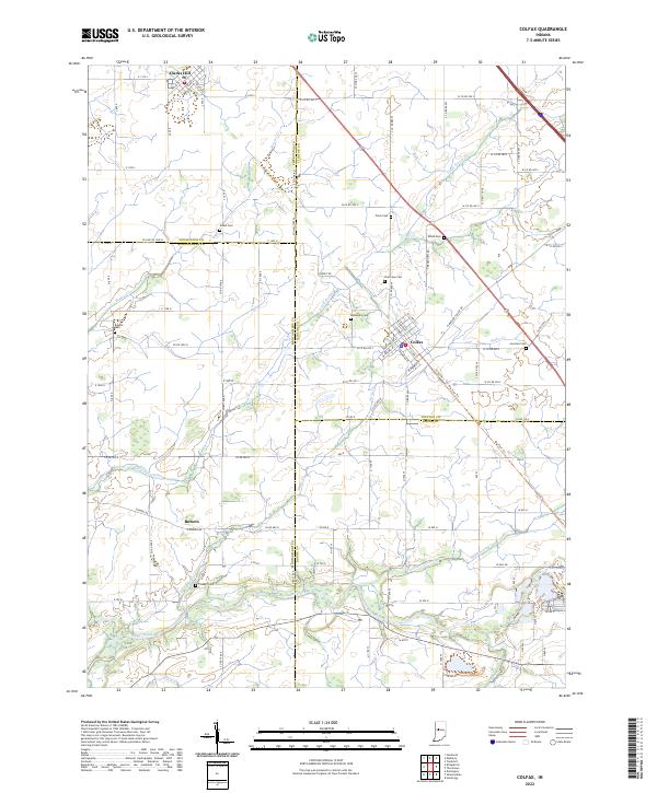 US Topo 7.5-minute map for Colfax IN – American Map Store