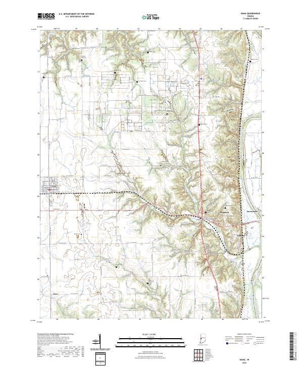 US Topo 7.5-minute map for Dana IN – American Map Store