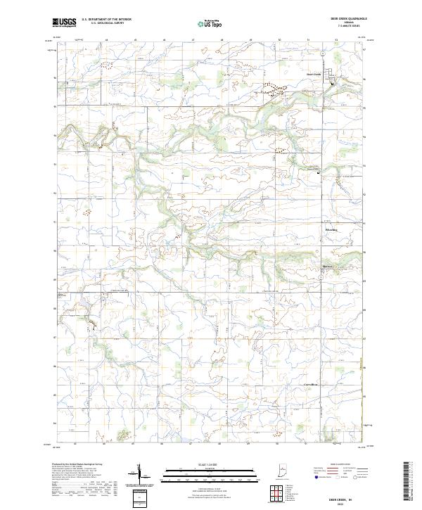 US Topo 7.5-minute map for Deer Creek IN
