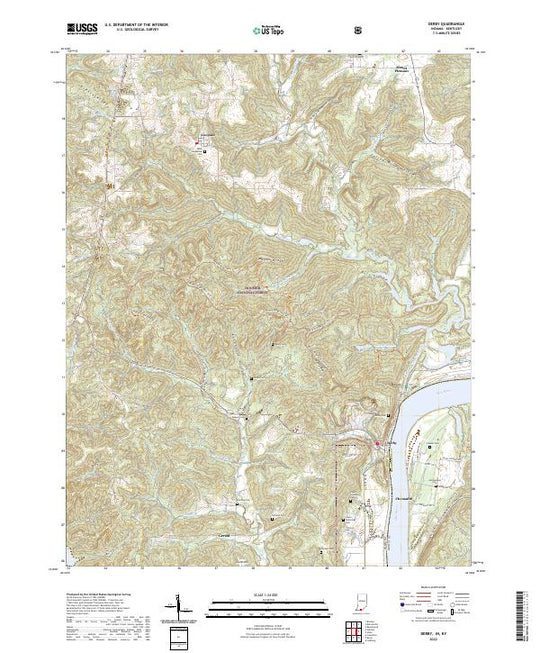 US Topo 7.5-minute map for Derby INKY – American Map Store