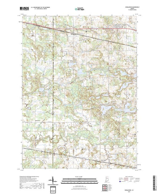 US Topo 7.5-minute map for Donaldson IN – American Map Store