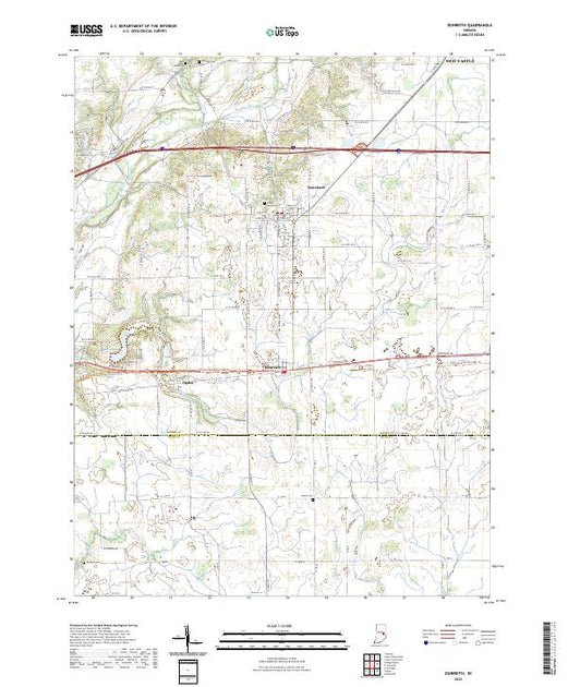 US Topo 7.5-minute map for Dunreith IN – American Map Store