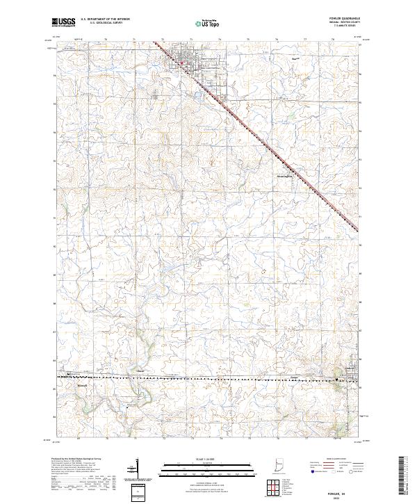Fowler Indiana Map US Topo 7.5-minute map for Fowler IN – American Map Store