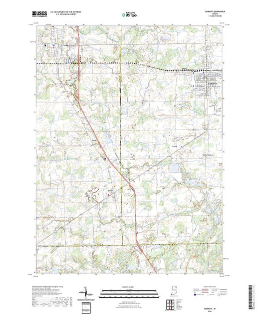 US Topo 7.5-minute map for Garrett IN – American Map Store