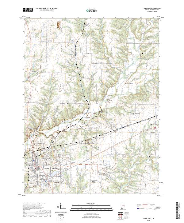 US Topo 7.5-minute map for Greencastle IN