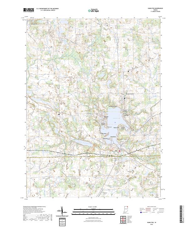 US Topo 7.5-minute map for Hamilton IN