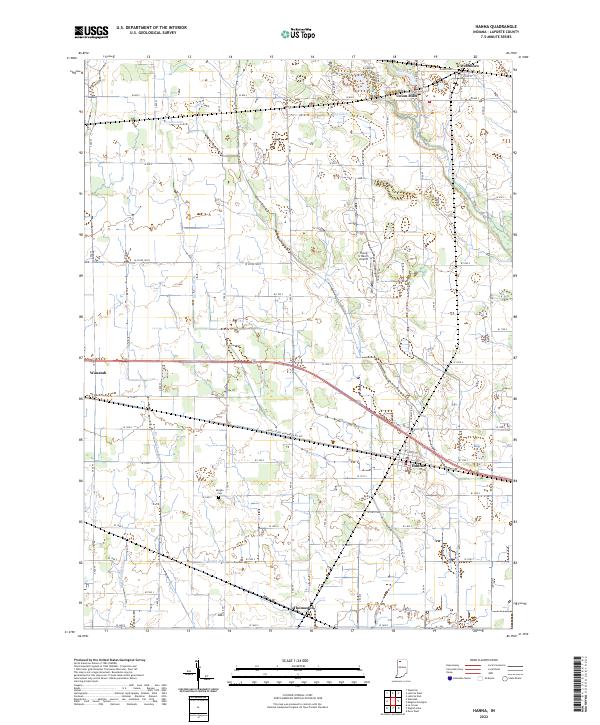 US Topo 7.5-minute map for Hanna IN