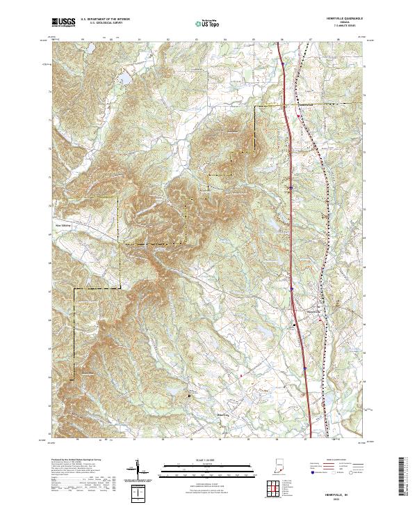 US Topo 7.5-minute map for Henryville IN