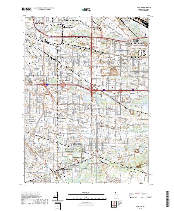 US Topo 7.5-minute map for Highland IN – American Map Store