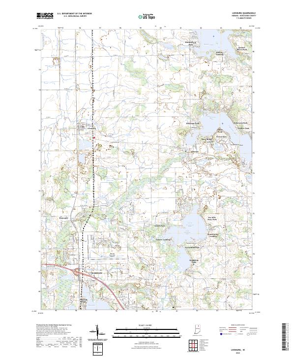 US Topo 7.5-minute map for Leesburg IN