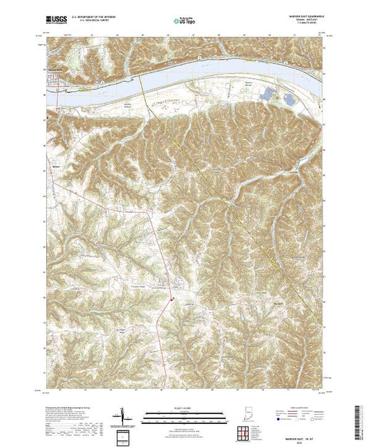 Madison Incline Map US Topo 7.5-minute map for Madison East INKY – American Map Store