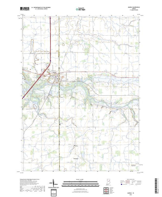 US Topo 7.5-minute map for Markle IN – American Map Store