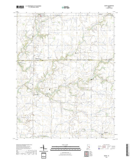 US Topo 7.5-minute map for Milroy IN – American Map Store