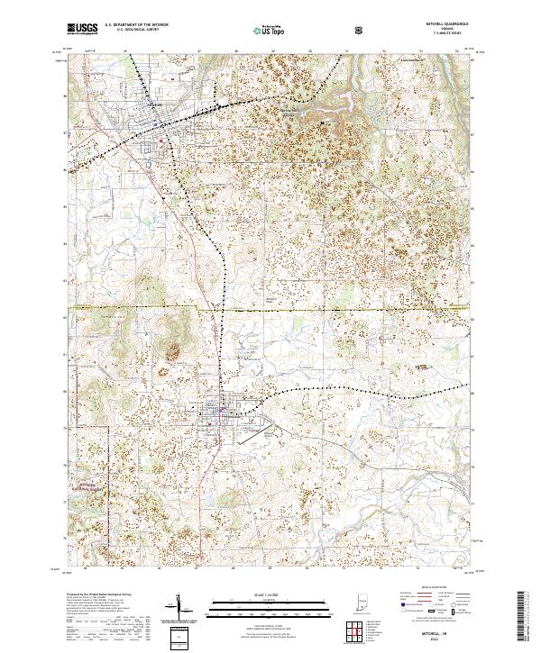 US Topo 7.5-minute map for Mitchell IN – American Map Store