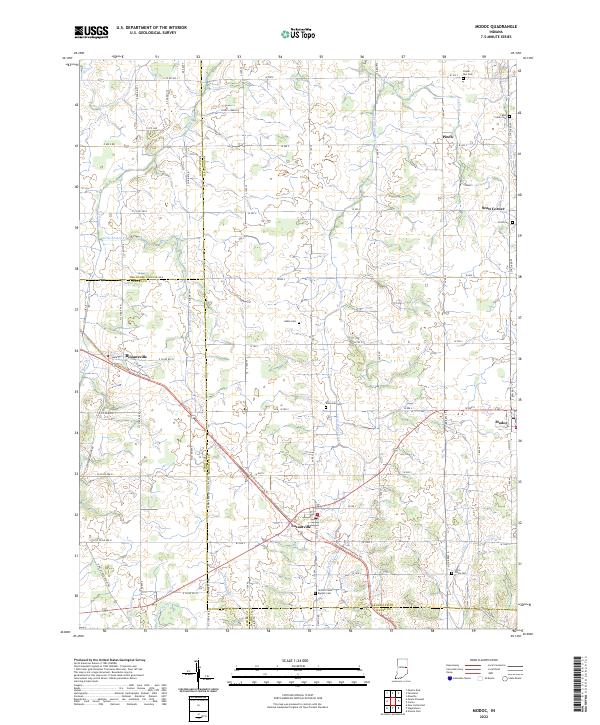 Map For Modoc US Topo 7.5-minute map for Modoc IN – American Map Store
