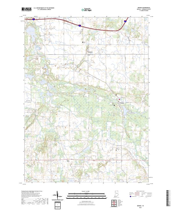 Mongo Indianamap US Topo 7.5-minute map for Mongo IN – American Map Store