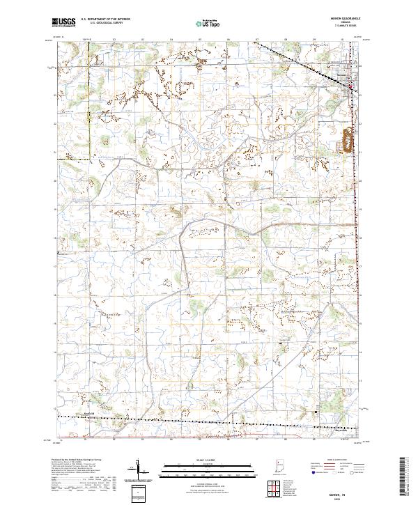 US Topo 7.5-minute map for Monon IN – American Map Store