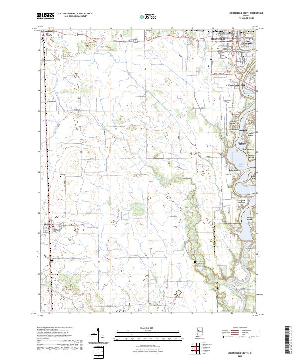 US Topo 7.5-minute map for Monticello South IN