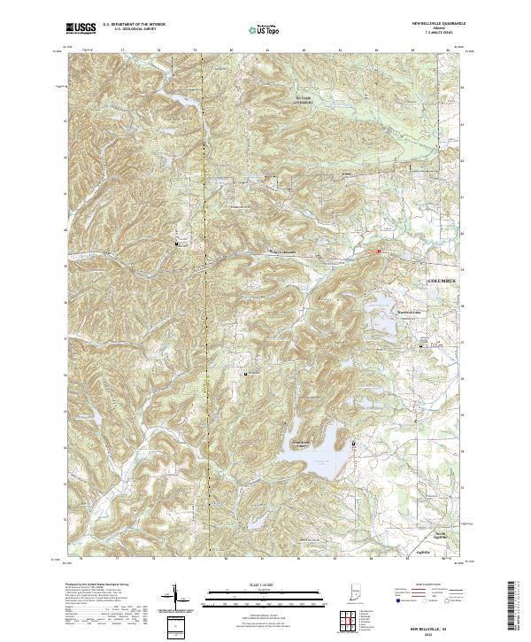 US Topo 7.5-minute map for New Bellsville IN