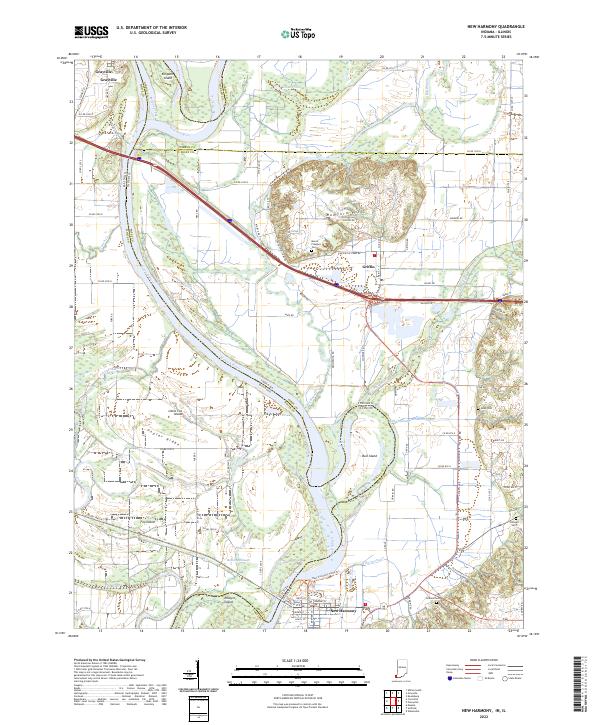 US Topo 7.5-minute map for New Harmony INIL