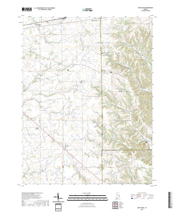 US Topo 7.5-minute map for New Salem IN