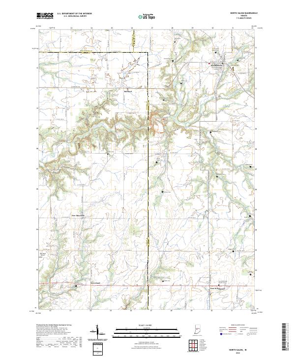 US Topo 7.5-minute map for North Salem IN