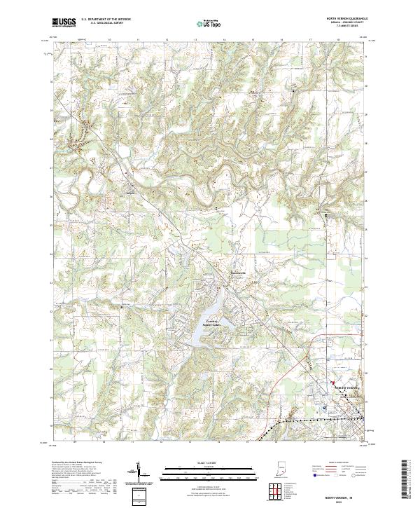 US Topo 7.5-minute map for North Vernon IN